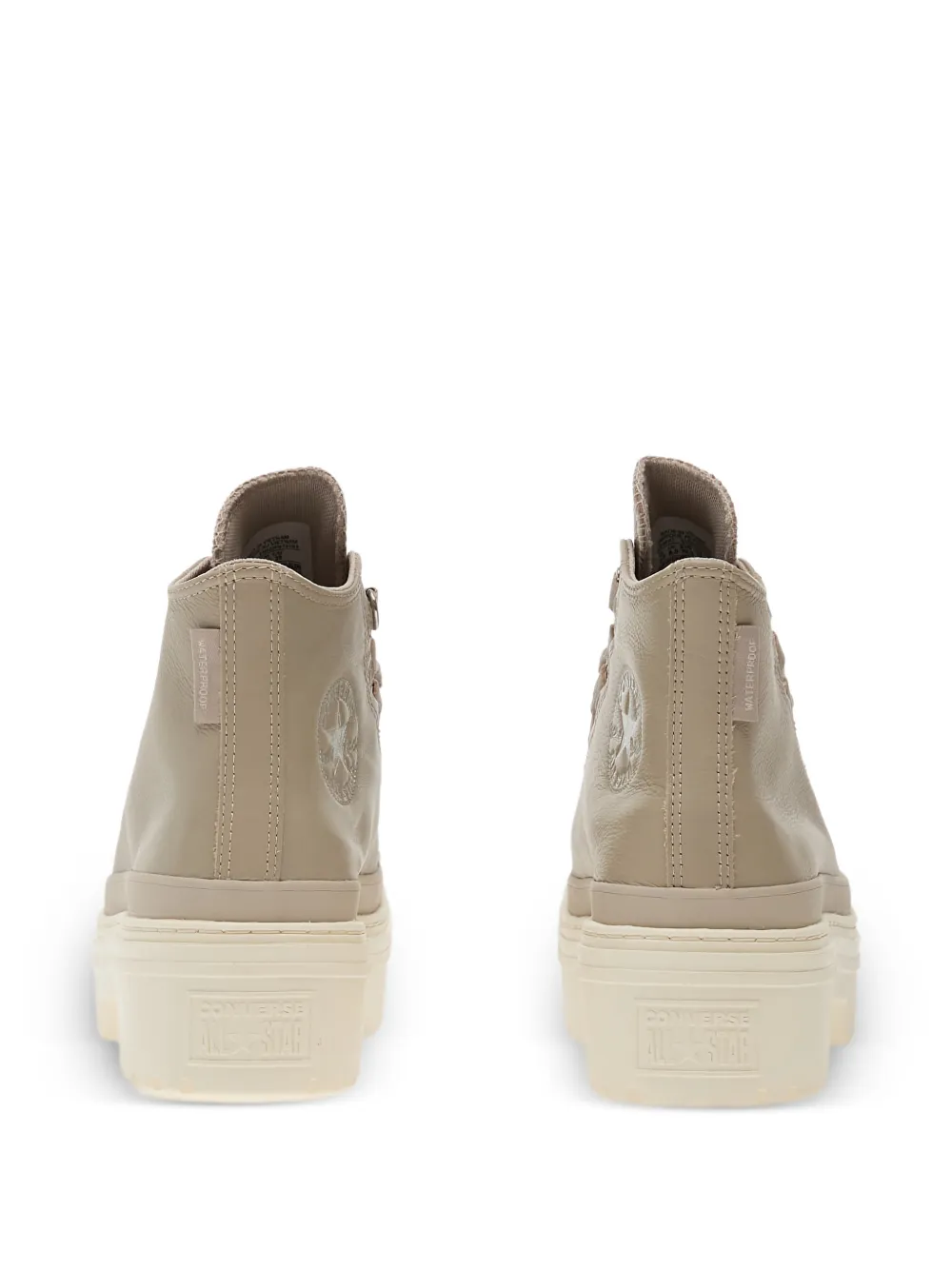 Converse Chuck Taylor All Star leren laarzen met plateauzool Beige