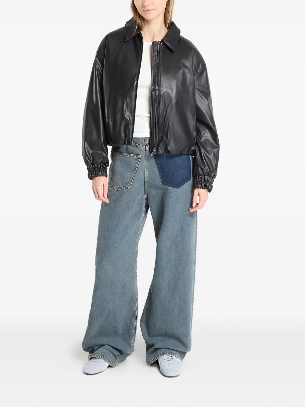  Calvin Klein Faux Leather Jacket - Black 