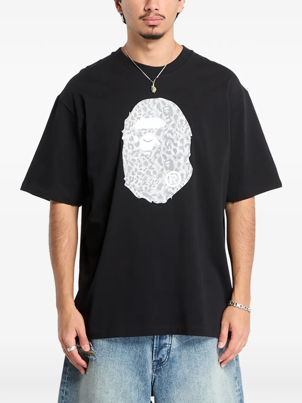 A BATHING APE T-shirt met print Zwart