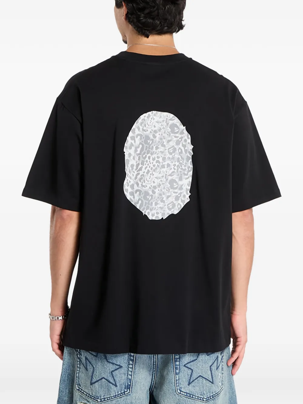 A BATHING APE T-shirt met print Zwart
