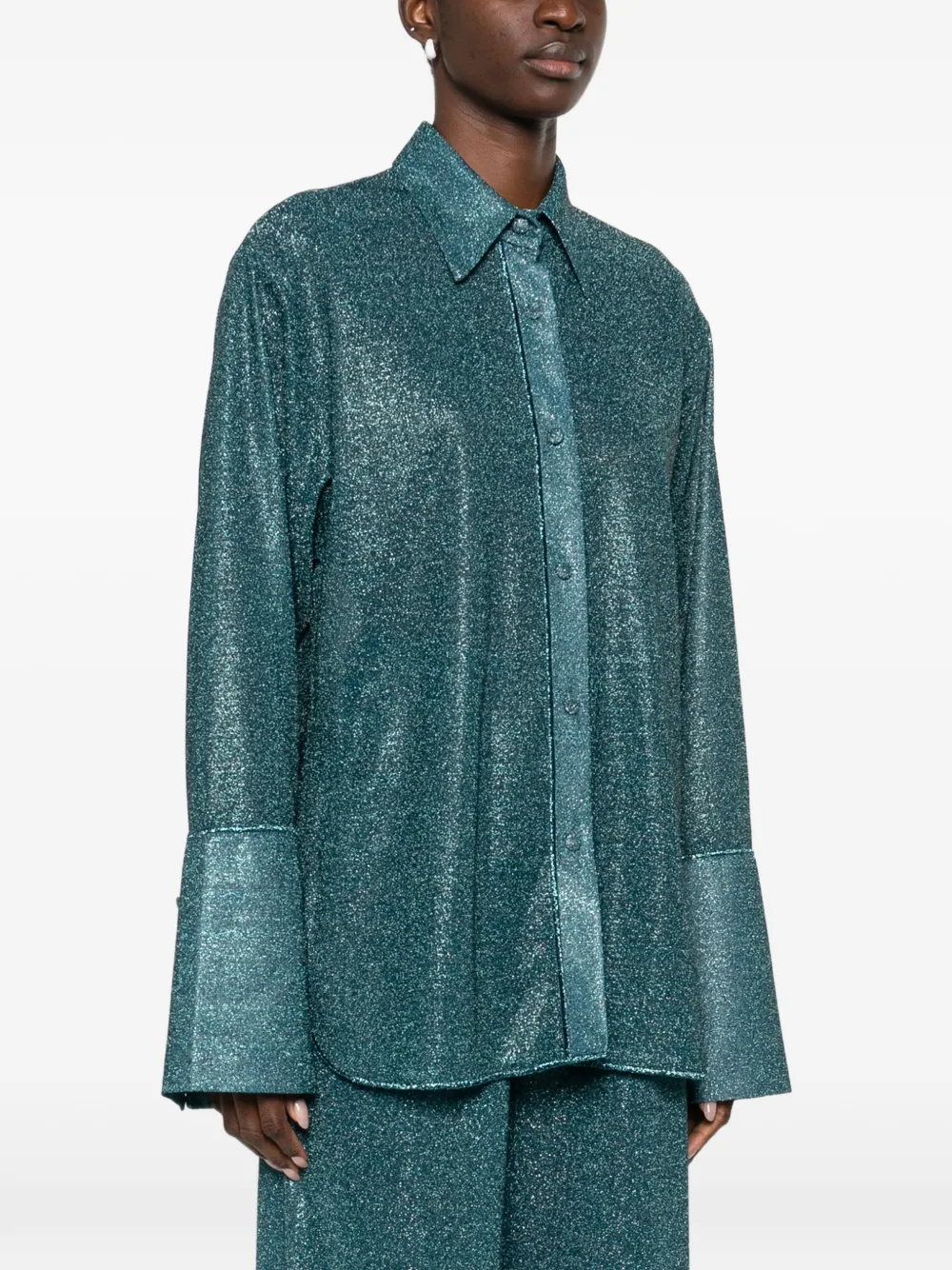  Oséree Lumière Flared Sleeve Shirt - Green 