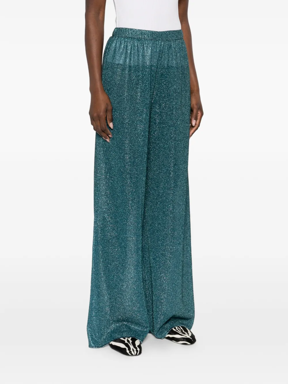 Oséree Lumiere metallic broek Blauw