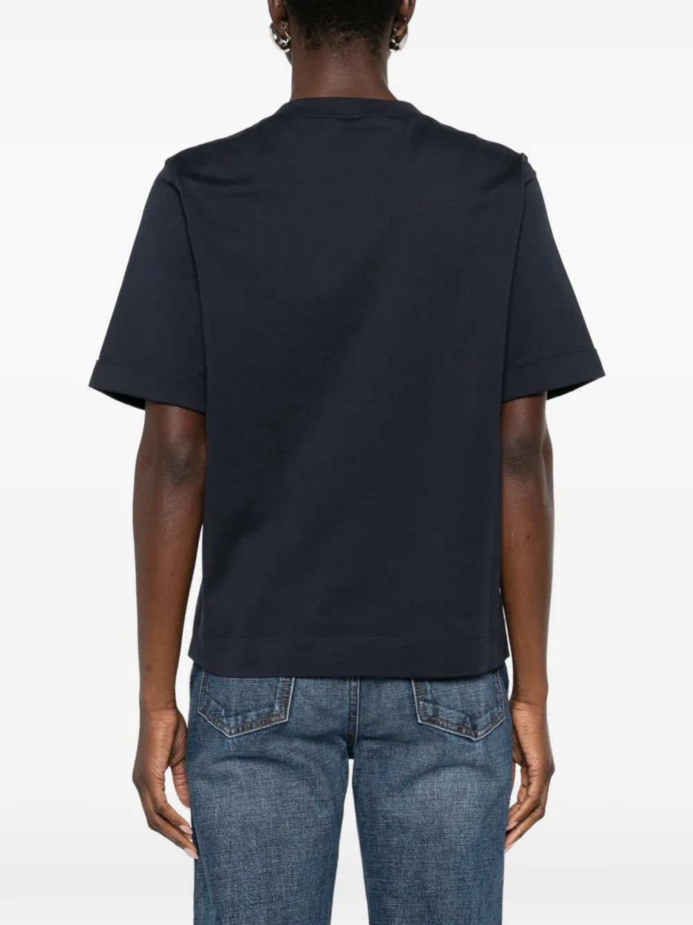 Brunello Cucinelli Verfraaid T-shirt met ronde hals Zwart