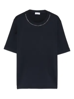 Miu Miu logo-intarsia T-shirt | Blue | FARFETCH RO