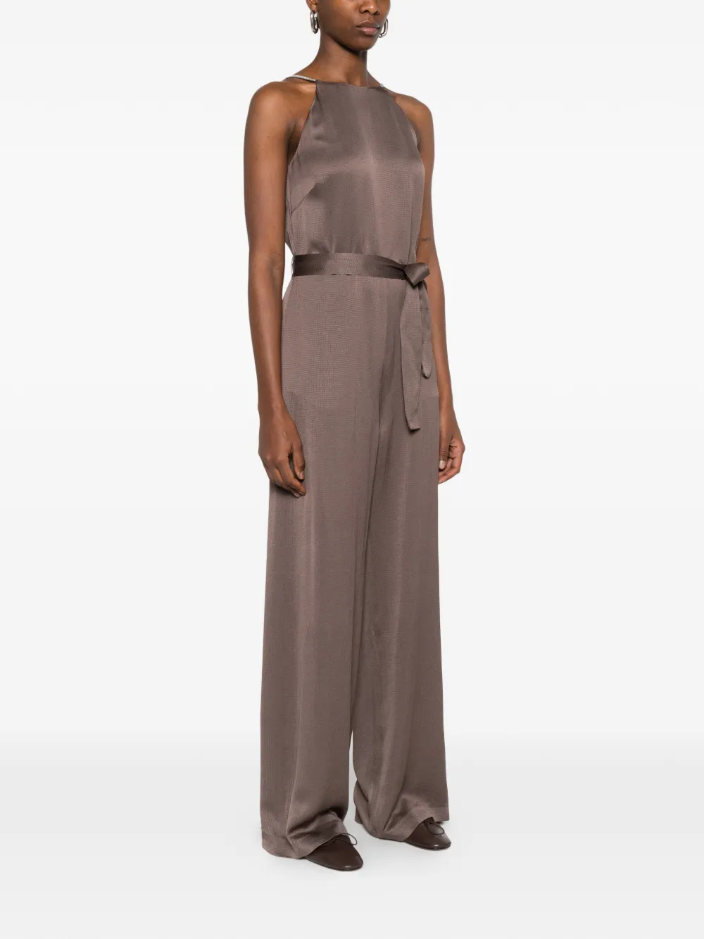  Peserico V-back Jumpsuit - Brown 