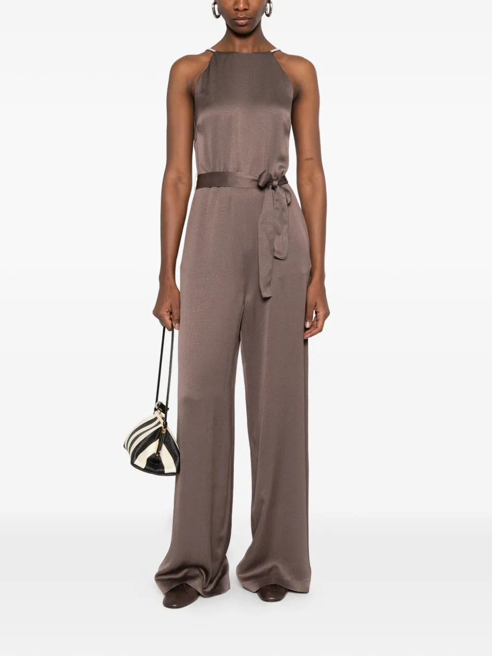  Peserico V-back Jumpsuit - Brown 