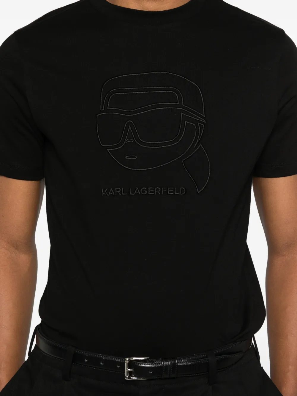 Karl Lagerfeld T-shirt met logopatroon Zwart
