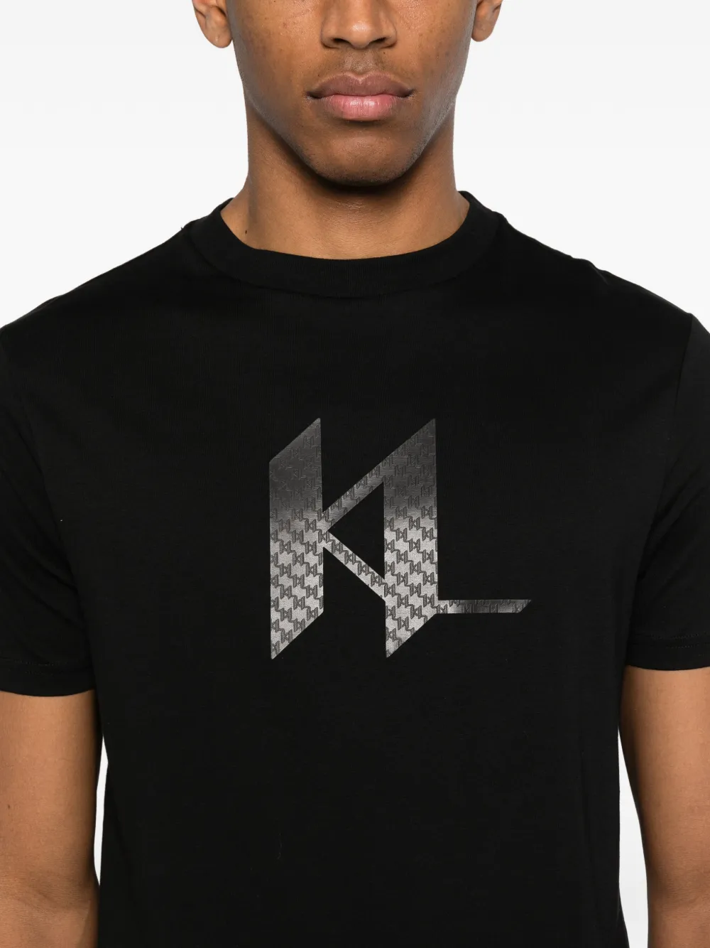 Karl Lagerfeld T-shirt met logopatroon Zwart