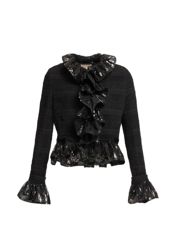 Elie Saab Sequin-embellishment Jacket in Black