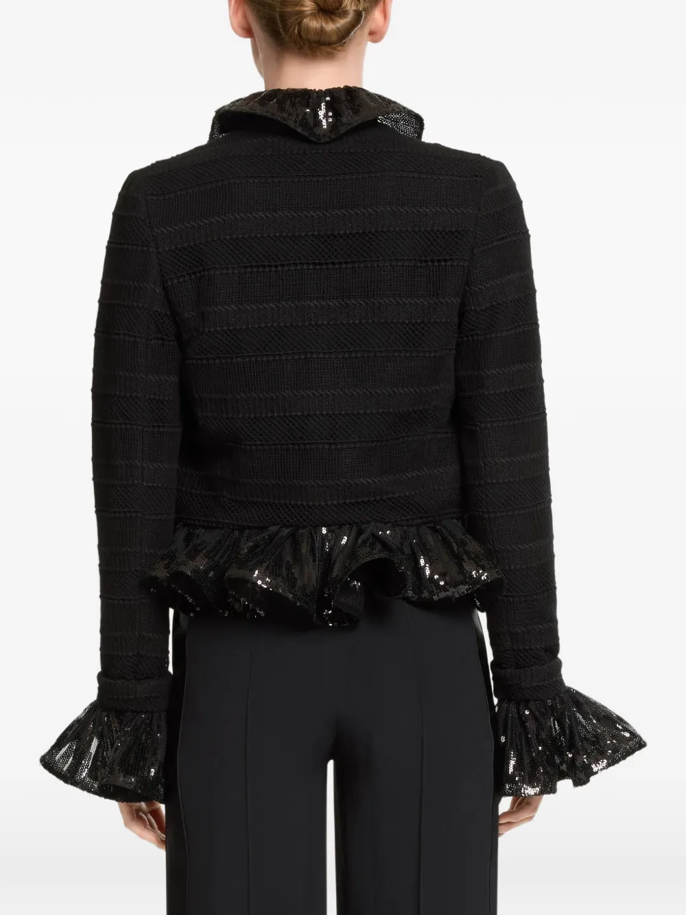 Elie Saab Jack verfraaid met pailletten Zwart