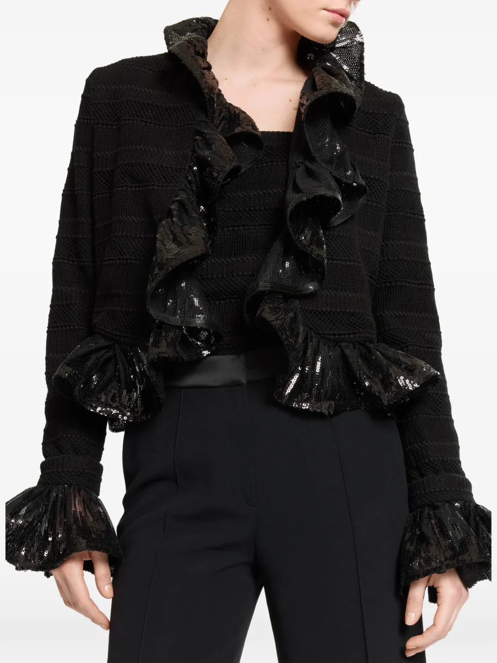 Elie Saab Jack verfraaid met pailletten Zwart