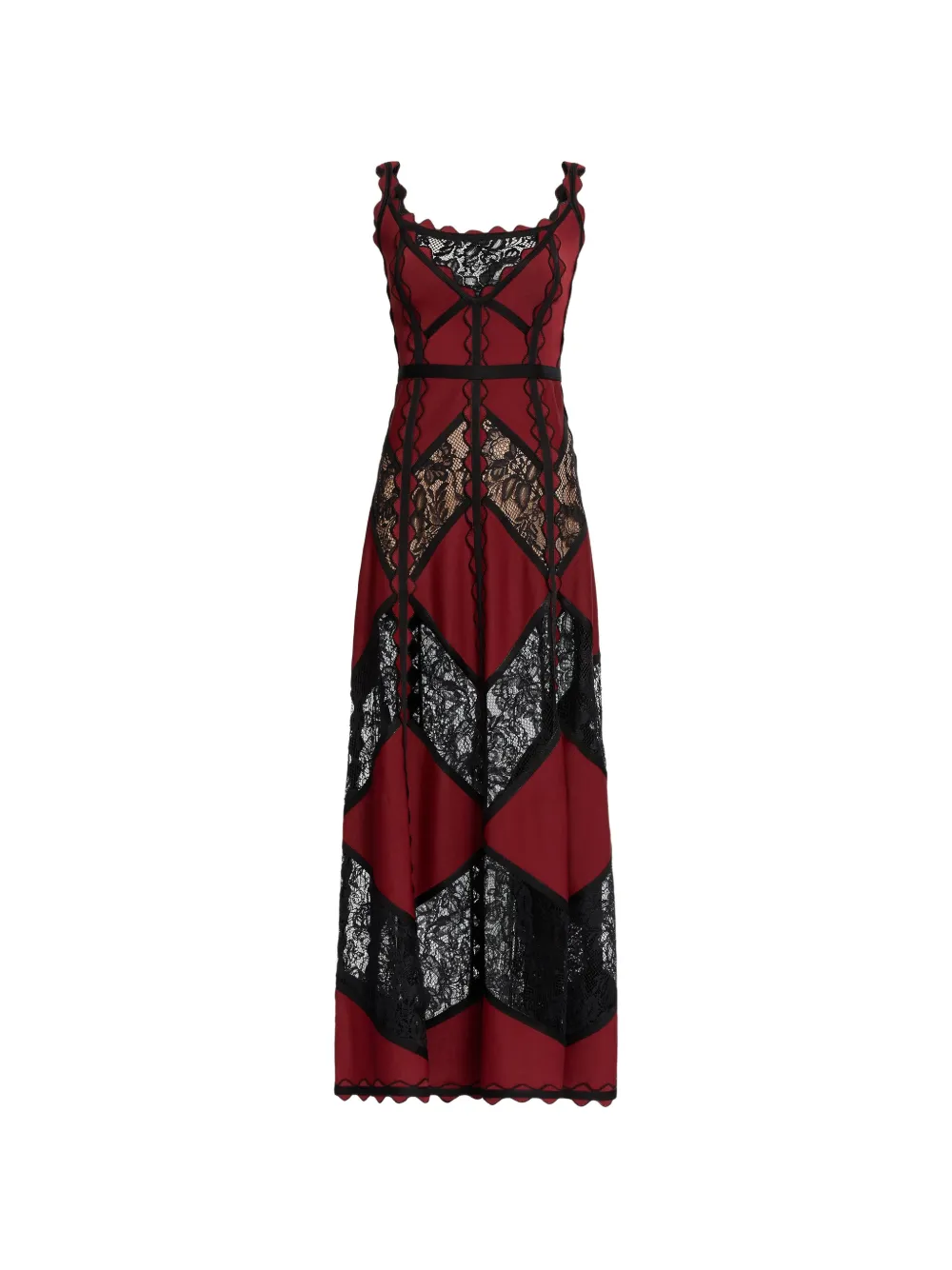 Elie Saab Maxikleid mit Spitzeneinsätzen - Rot