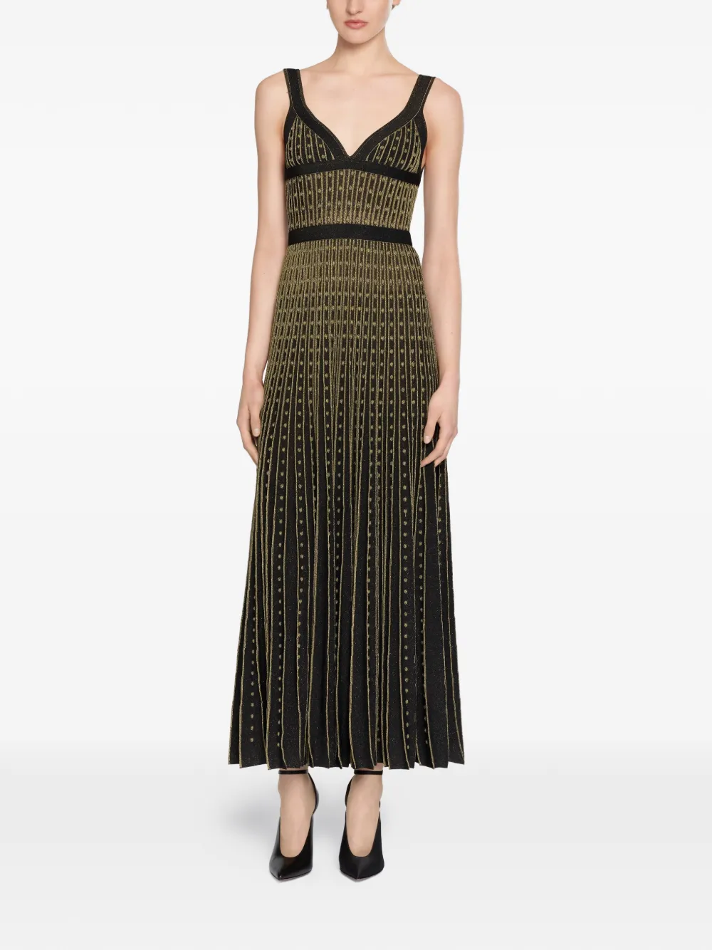 Elie Saab Midi-jurk met V-hals Zwart
