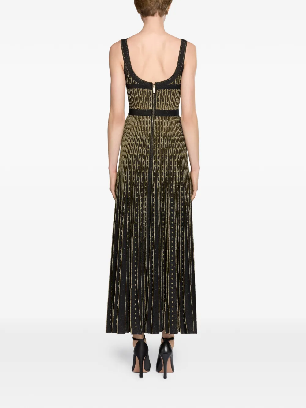 Elie Saab Midi-jurk met V-hals Zwart