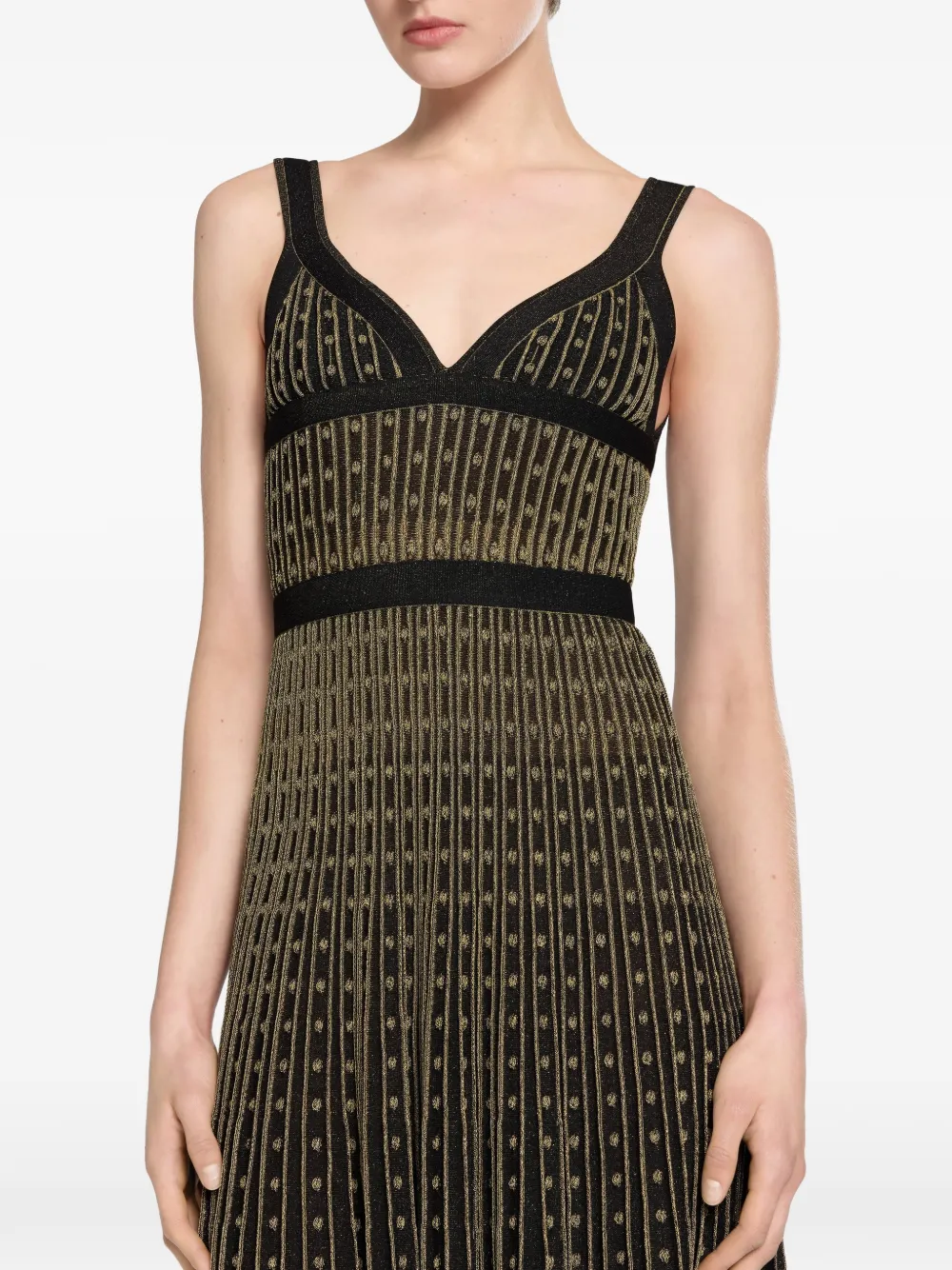 Elie Saab Midi-jurk met V-hals Zwart