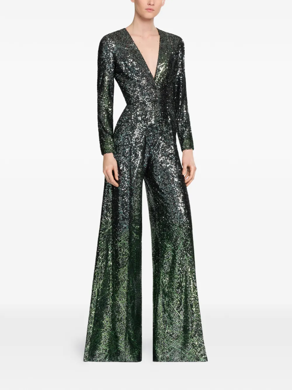 Elie Saab Jumpsuit met V-hals Groen