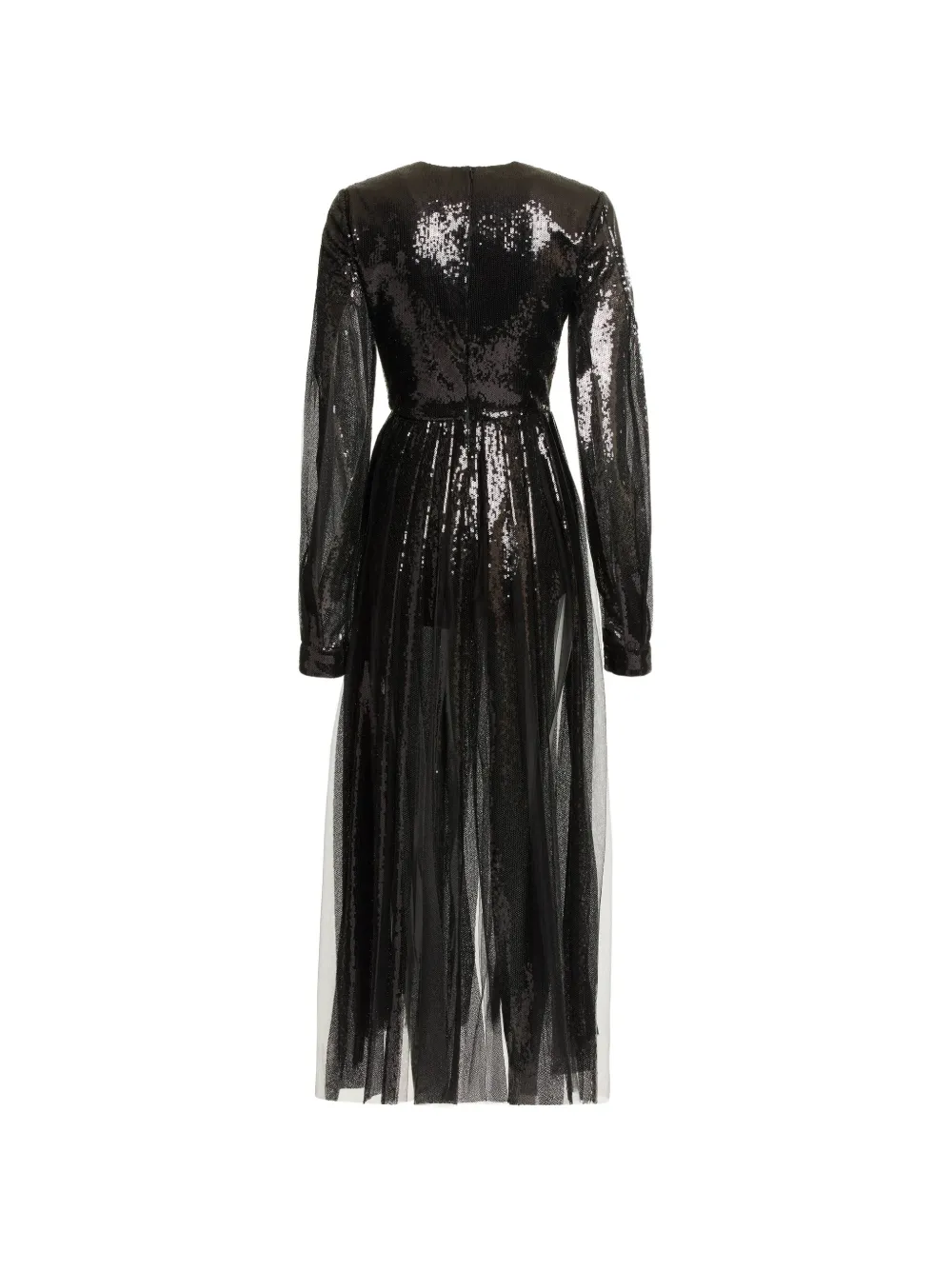 Elie Saab Midi-jurk verfraaid met pailletten Zwart