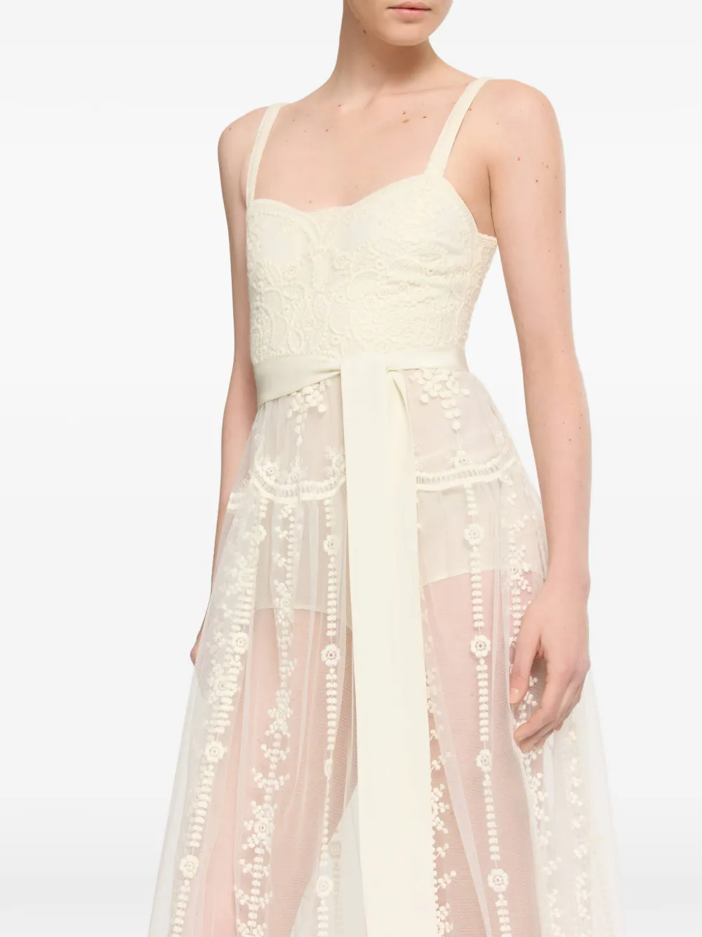 Elie Saab Strapless maxi-jurk Beige