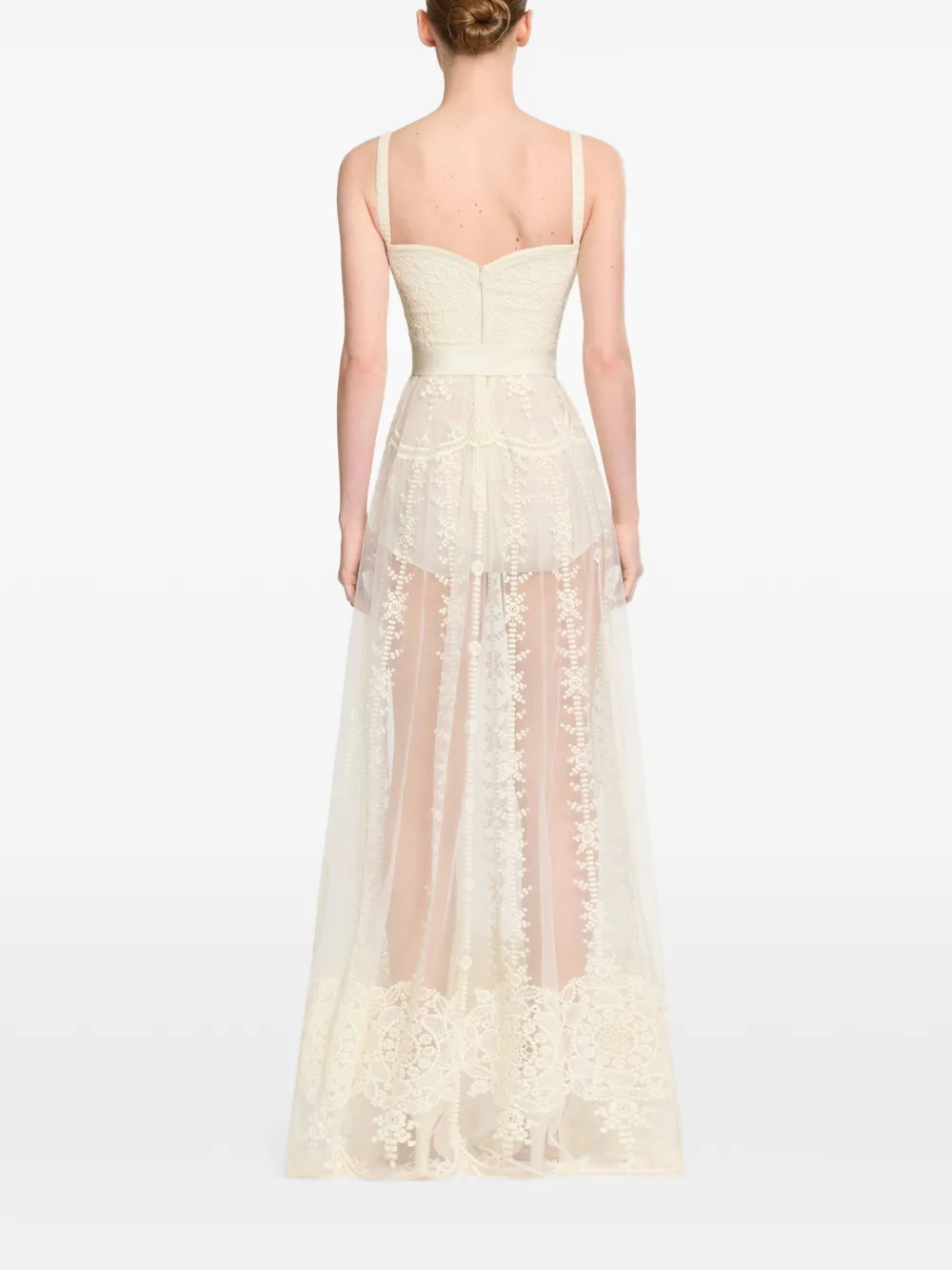 Elie Saab Strapless maxi-jurk Beige
