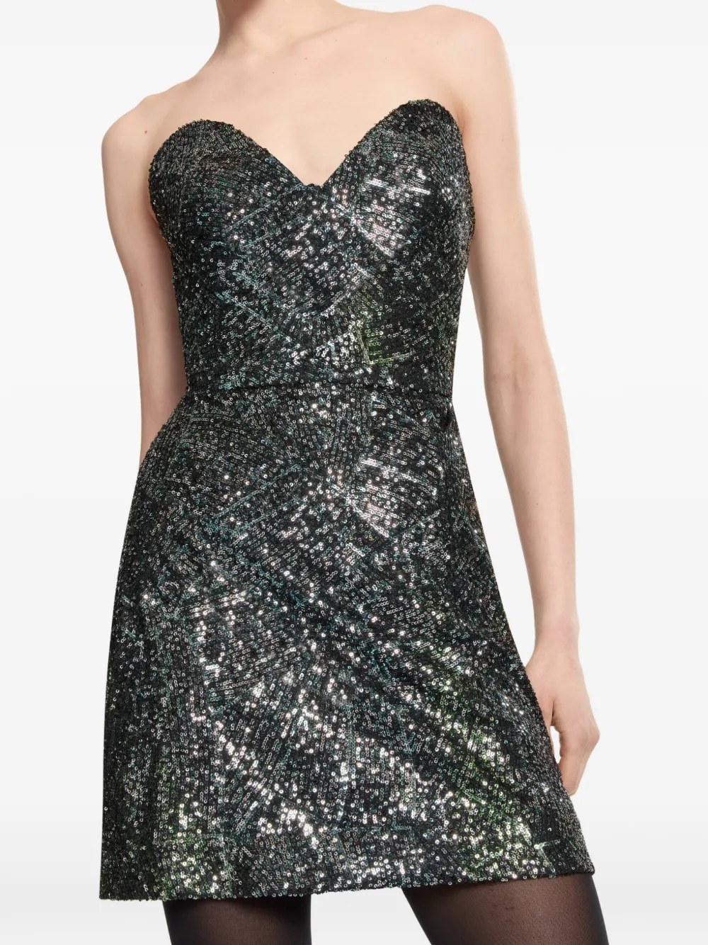 Elie Saab Hartvormige mini-jurk verfraaid met pailletten Zwart