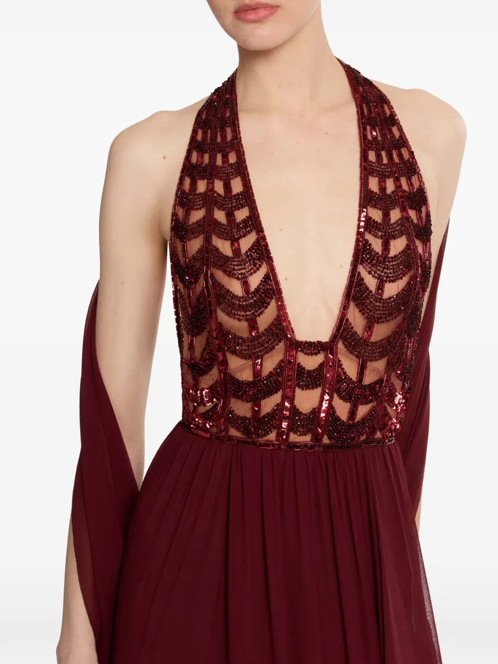 Elie Saab verfraaide jurk Rood