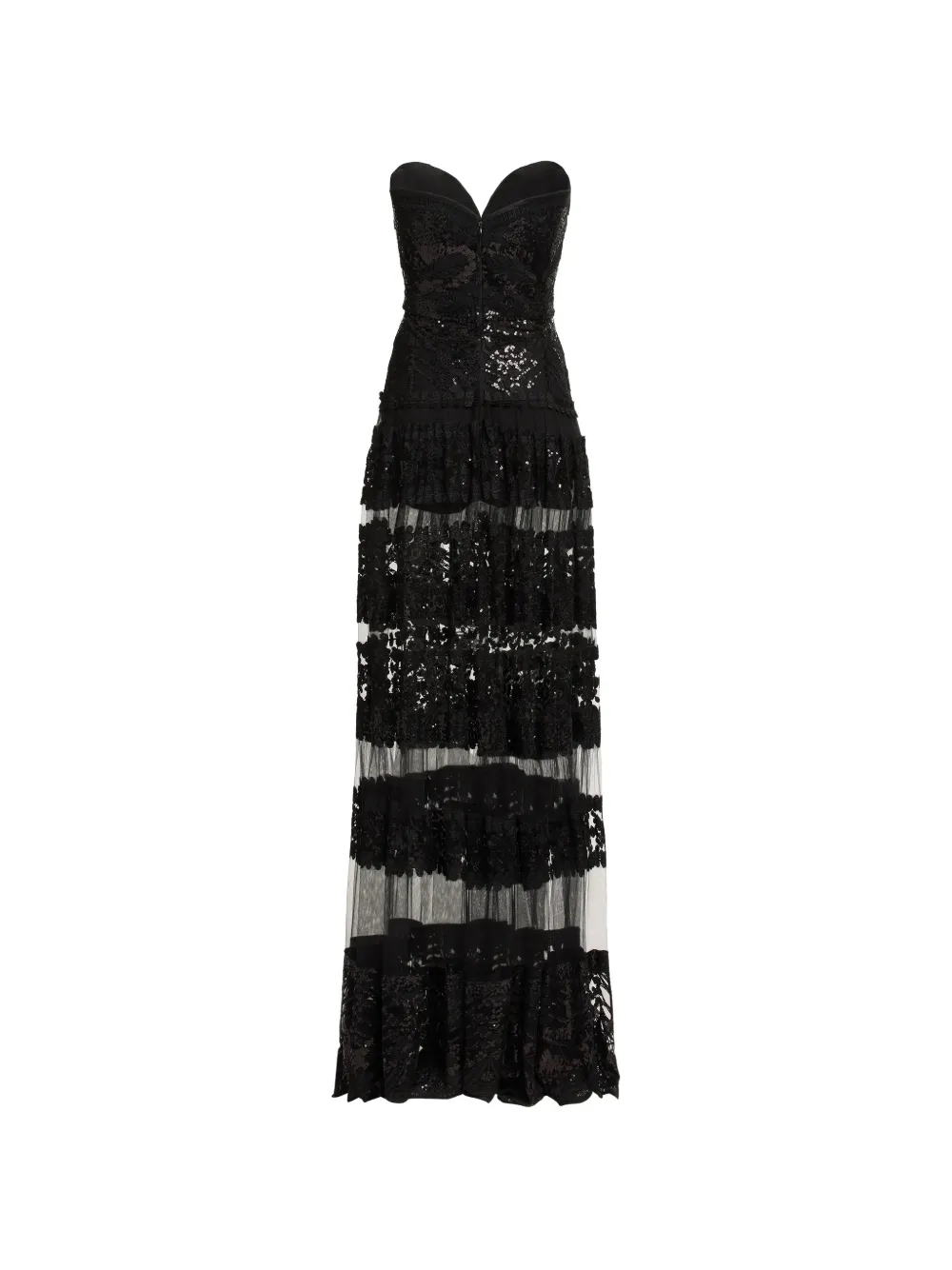 Elie Saab Maxi-jurk verfraaid met pailletten Zwart