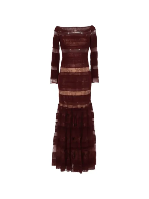 Elie Saab vestido de encaje con manga larga