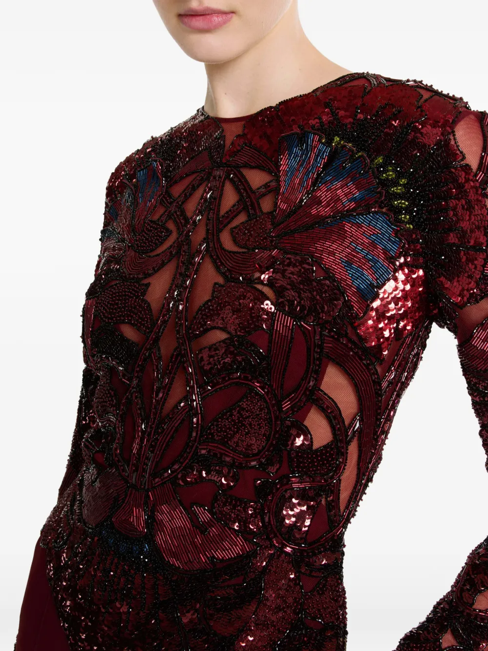 Elie Saab Jumpsuit met borduurwerk Rood