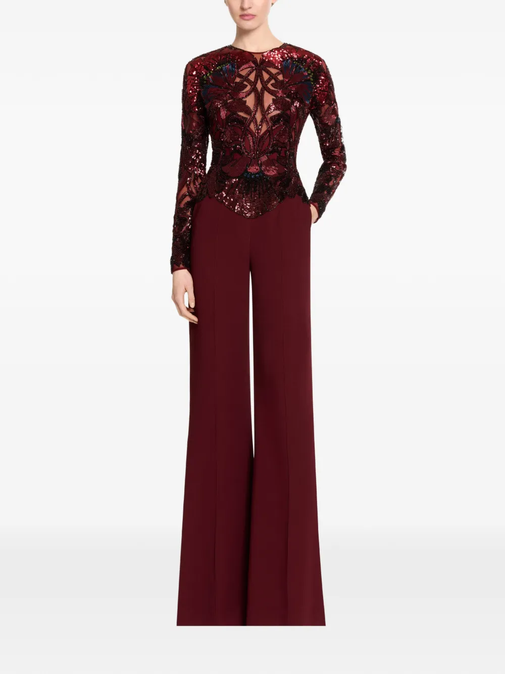 Elie Saab Jumpsuit met borduurwerk Rood