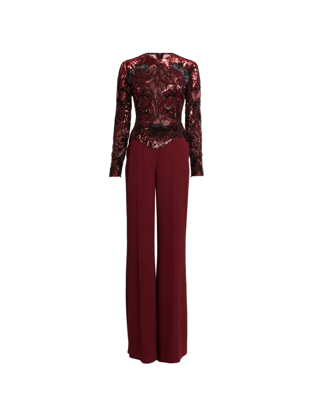 Elie Saab Jumpsuit mit Perlenstickerei - Rot