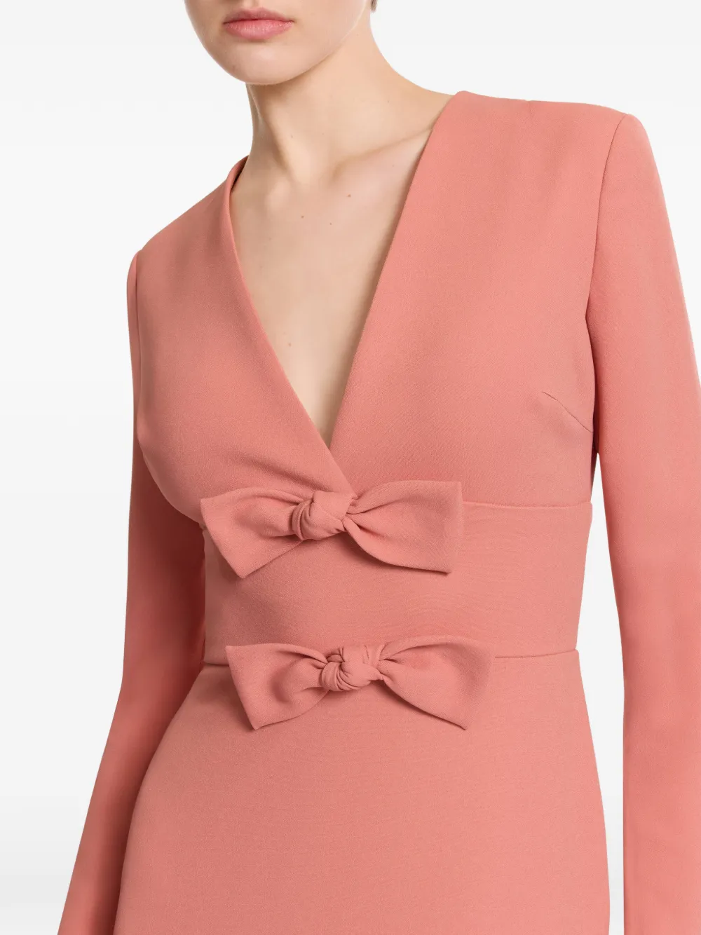 Elie Saab Maxi-jurk met strikdetail en V-hals Roze