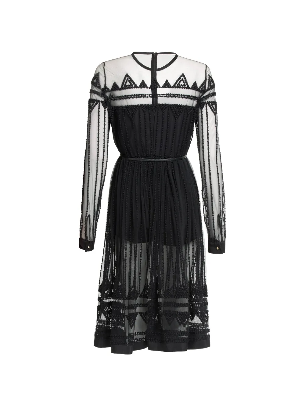 Elie Saab Midi-jurk met pailletten Zwart
