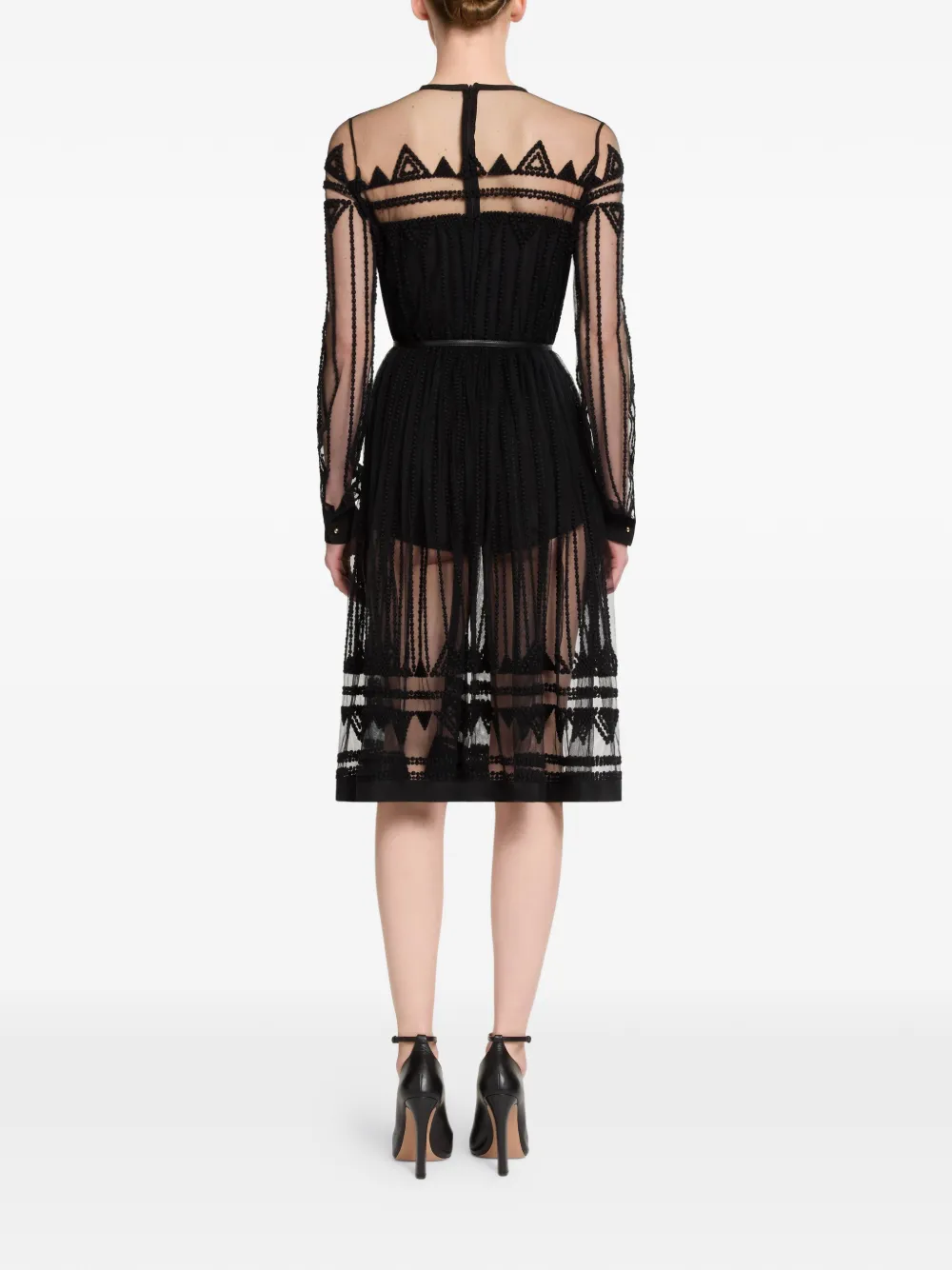 Elie Saab Midi-jurk met pailletten Zwart