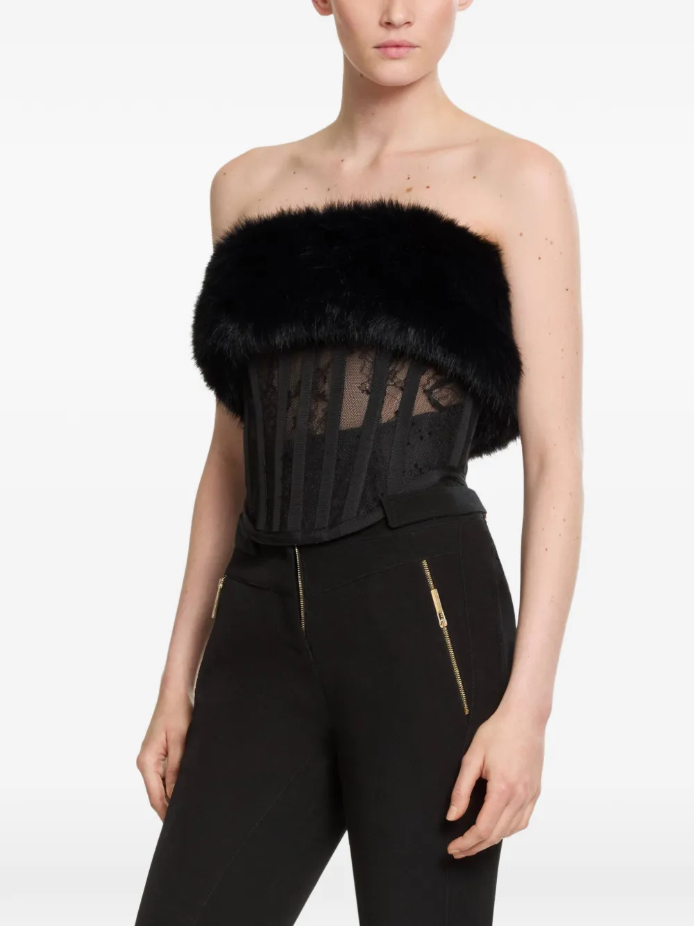 Elie Saab Strapless korset van kant Zwart