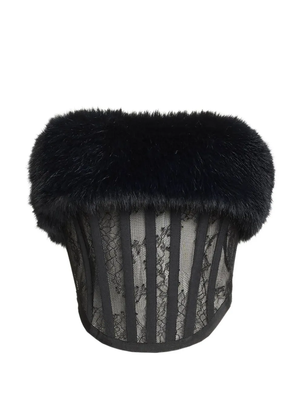 Elie Saab strapless lace-fabric corset - Black