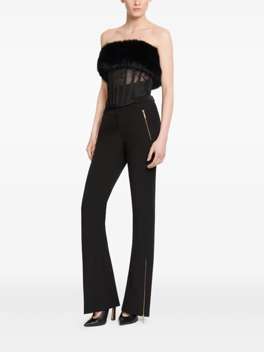 Elie Saab Strapless korset van kant Zwart