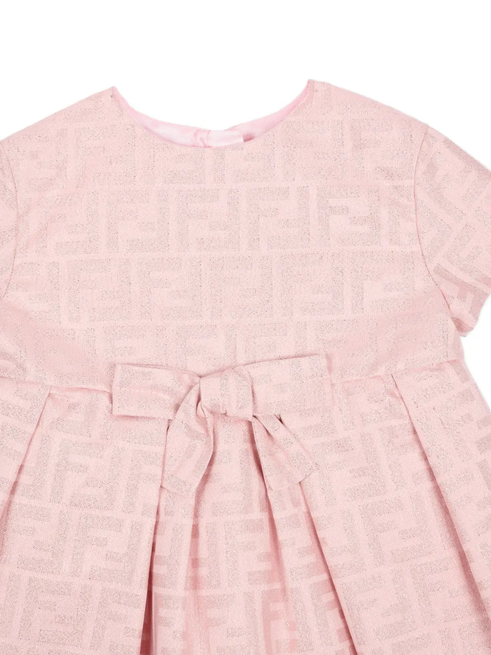 Fendi Kids Jurk met strikdetail en patroon Roze