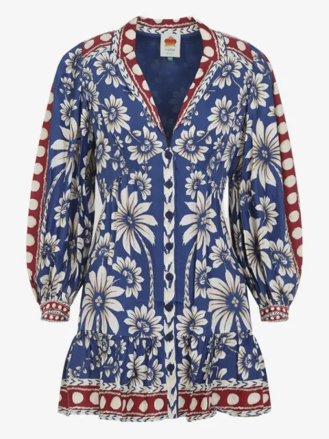 FARM Rio floral button dress