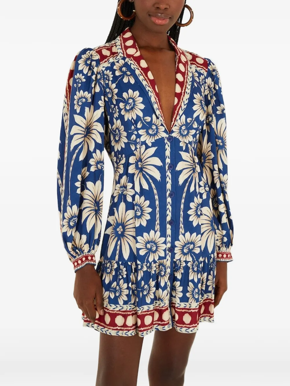 FARM Rio floral button dress