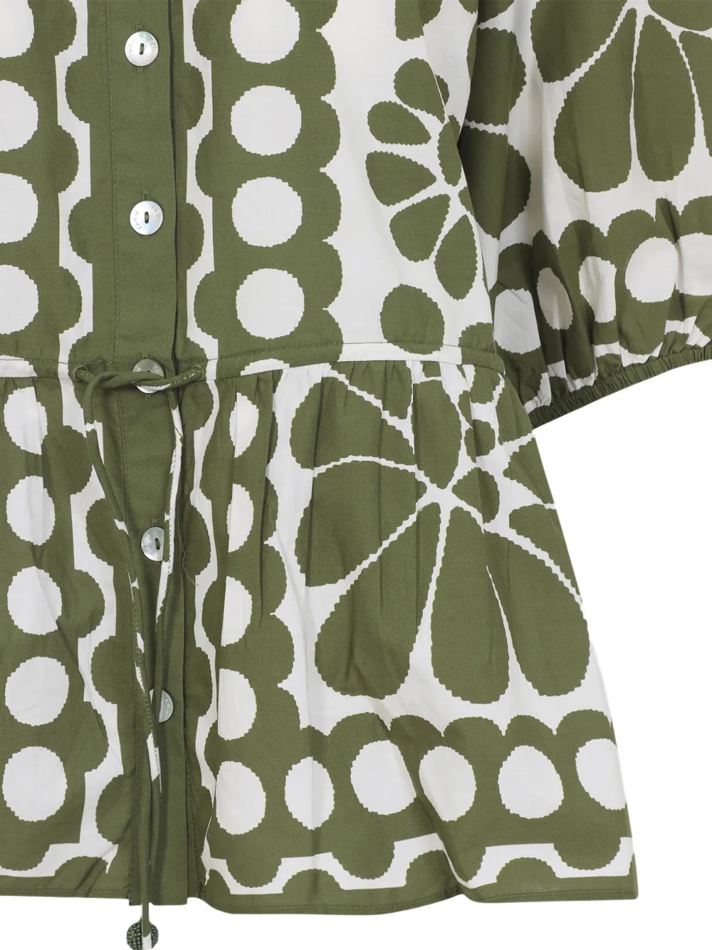 FARM Rio Top met bloemenprint en knopen Wit