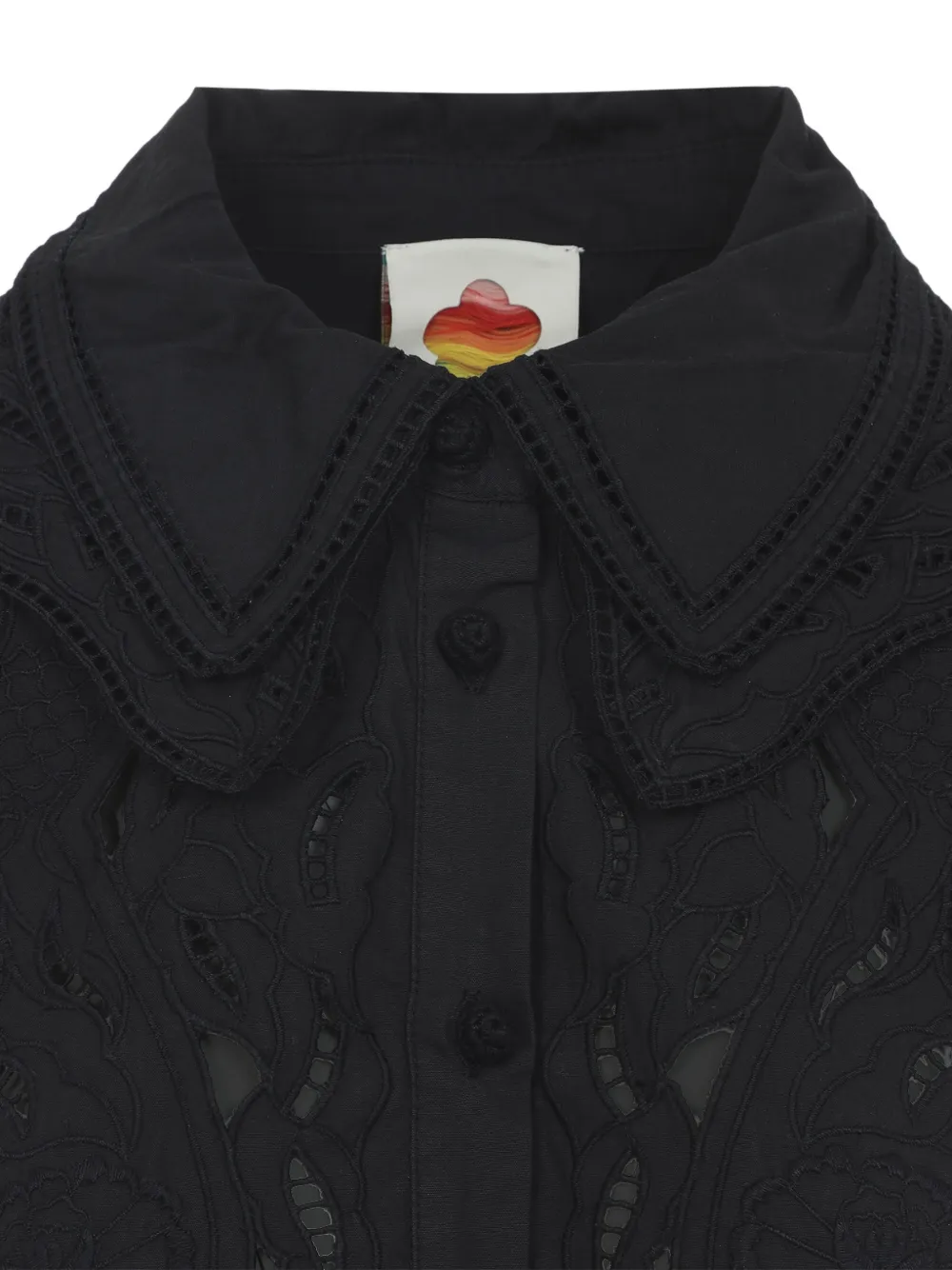 FARM Rio Gewelfde blouse met uitgesneden details Zwart