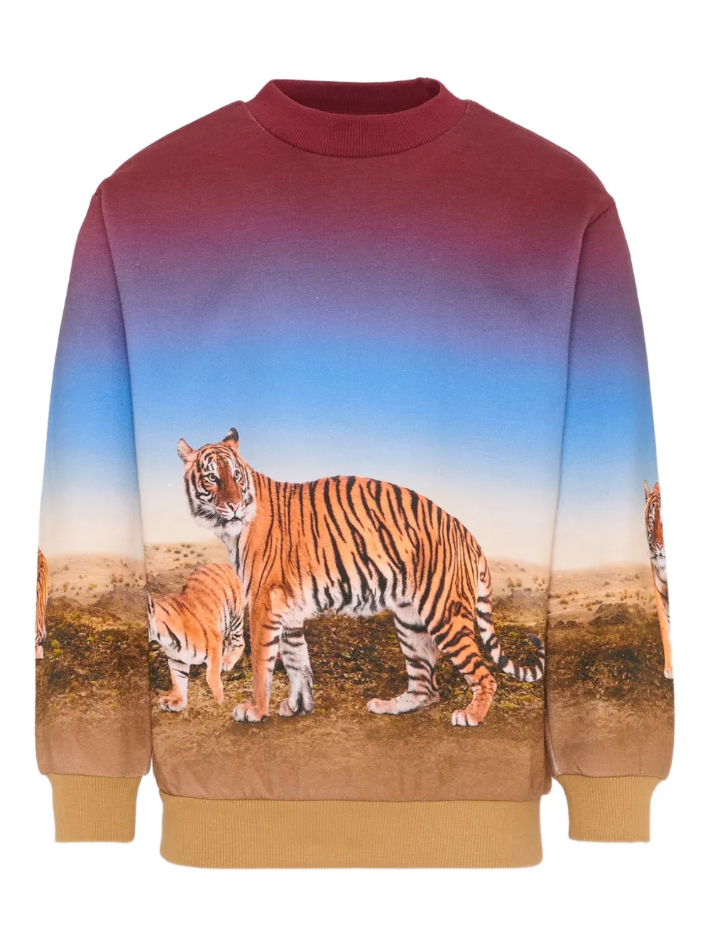 Molo Mixi tiger-print crew-neck sweatshirt - Blu
