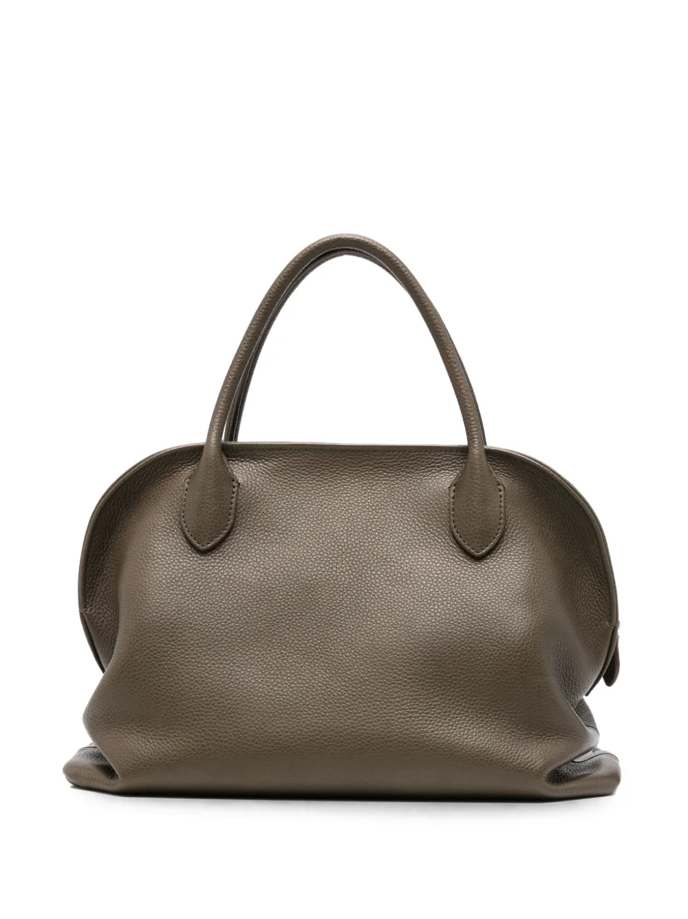 The Row 12 Agnes Pebbled-leather Tote Bag In Green