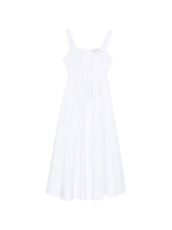 knee length dresses for ladies Wedtrend Women Cute White Short Graduation Dress with Sleeveless A Line Pleated Homecoming Dress, White / S