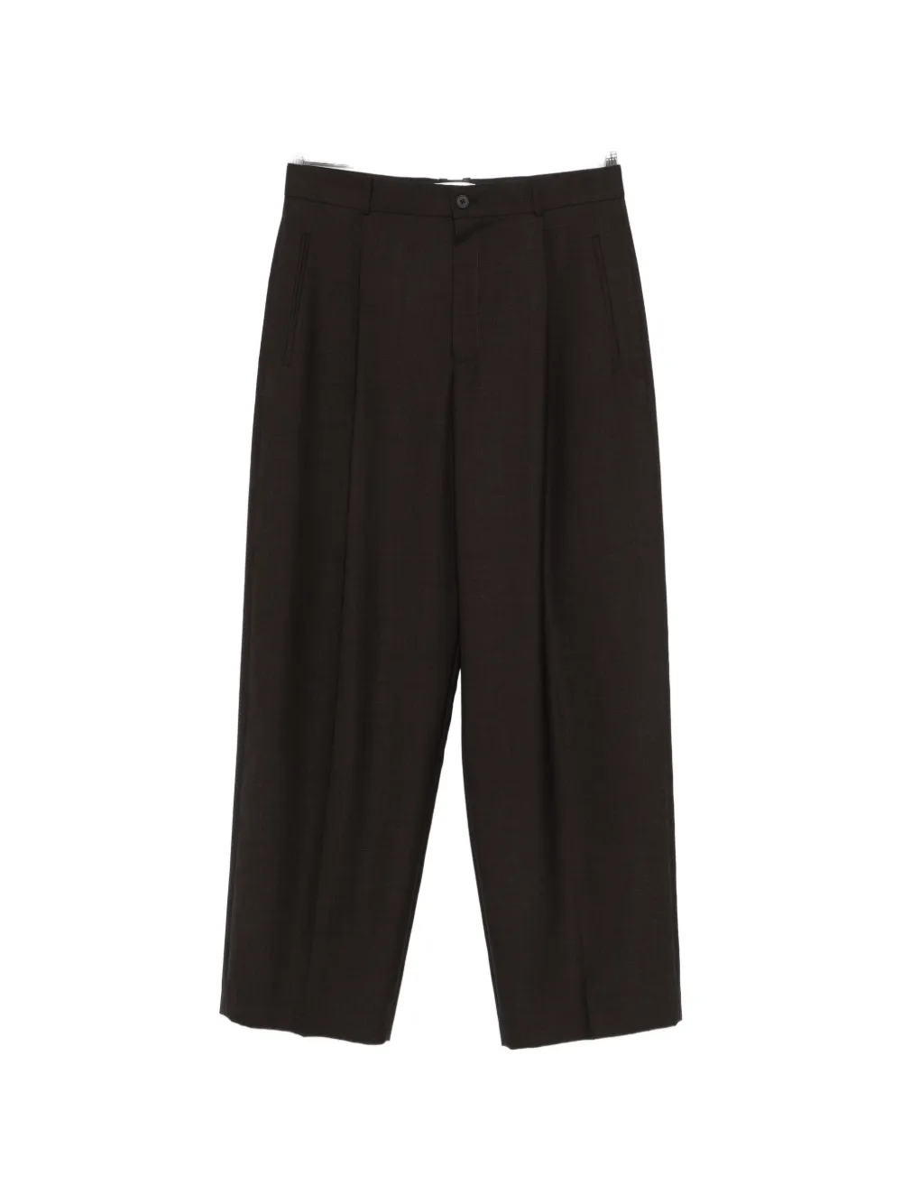The Row Sheep Wool Pleated Trousers In Brown