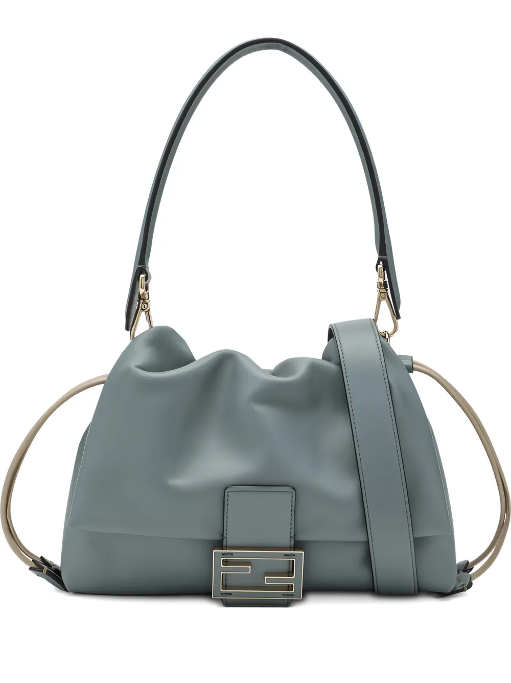FENDI Mamma Baguette Medium drawstring shoulder bag - Blu
