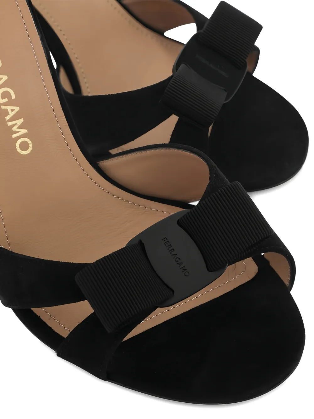 Ferragamo ribbon-detail sandals Zwart