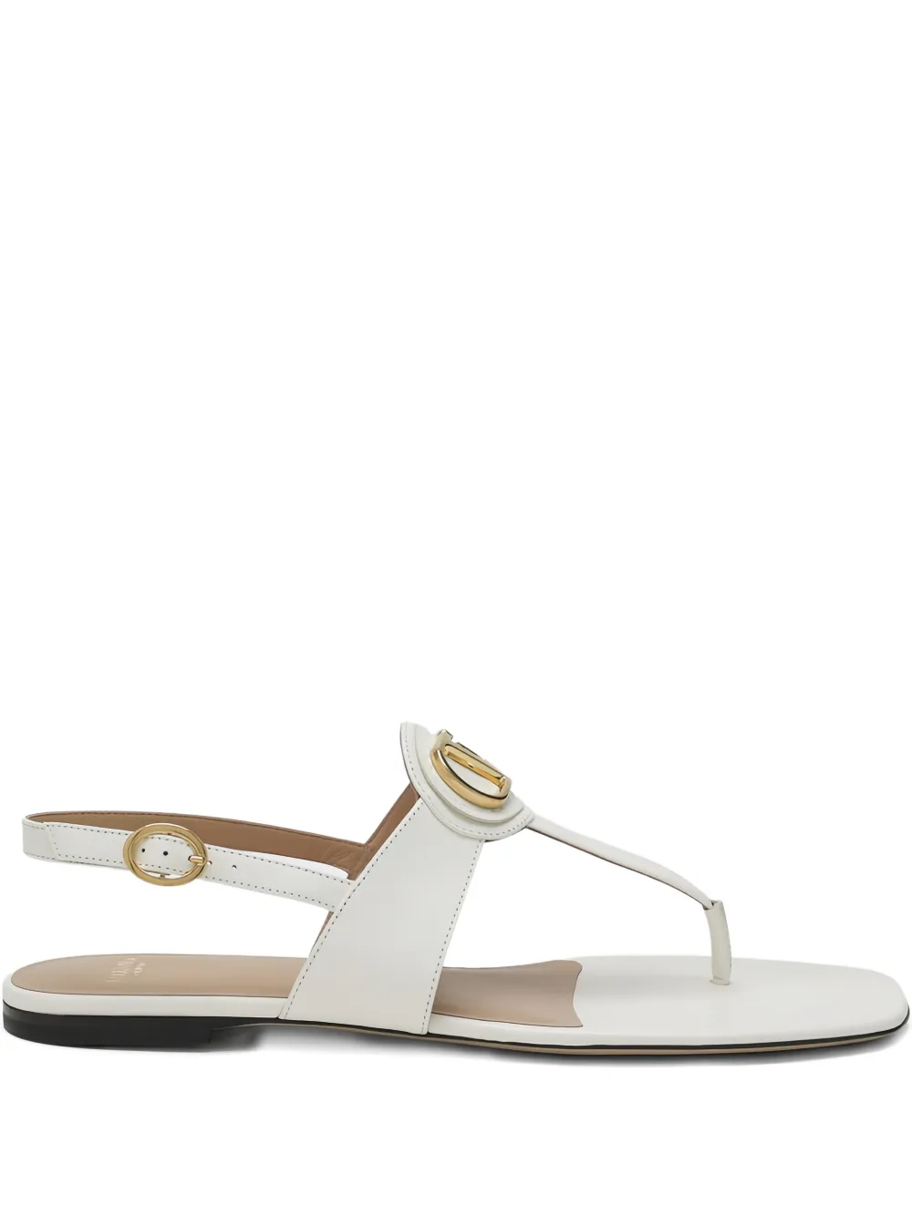 Valentino Garavani logo thong sandals Wit