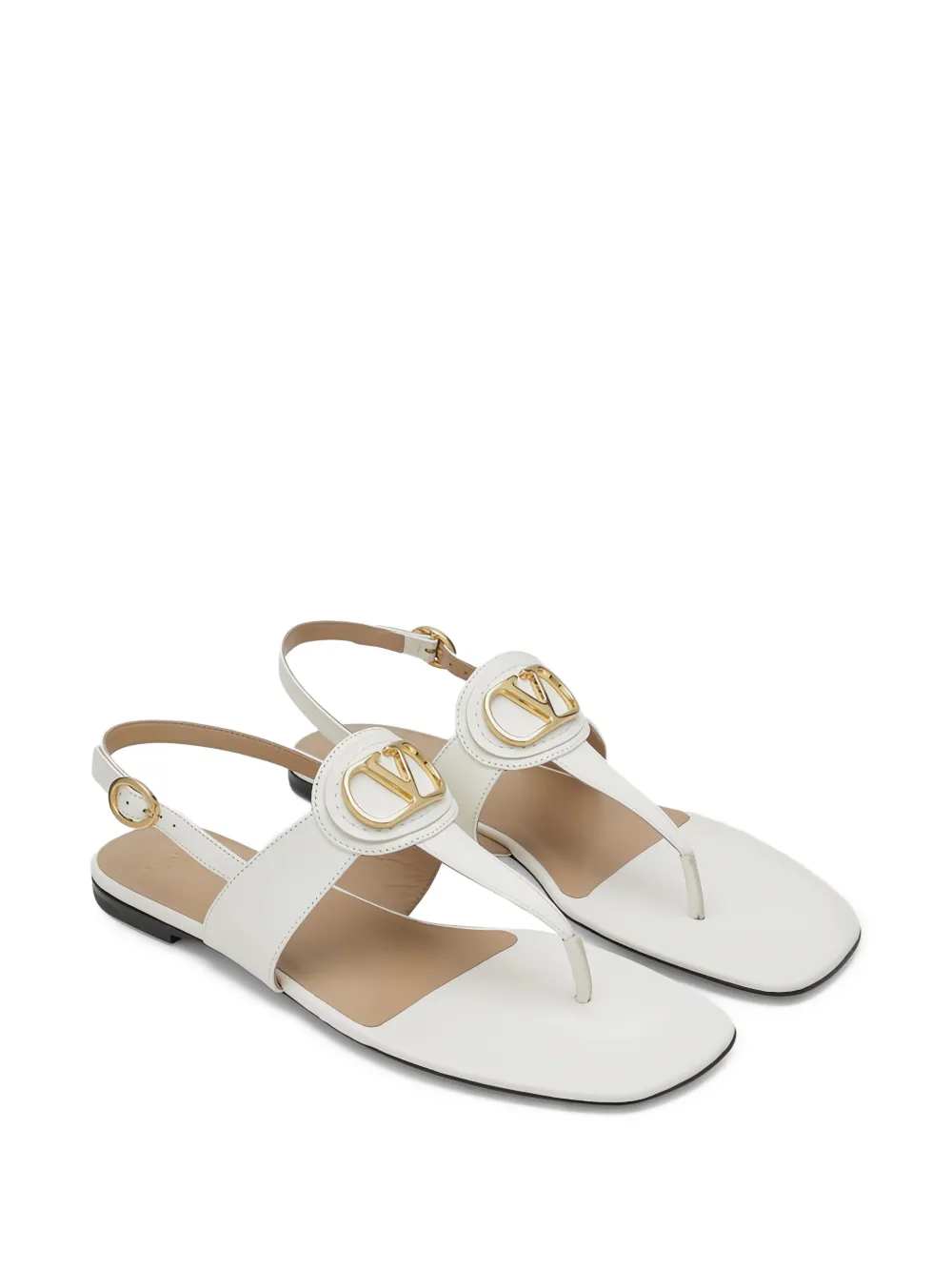 Valentino Garavani logo thong sandals Wit