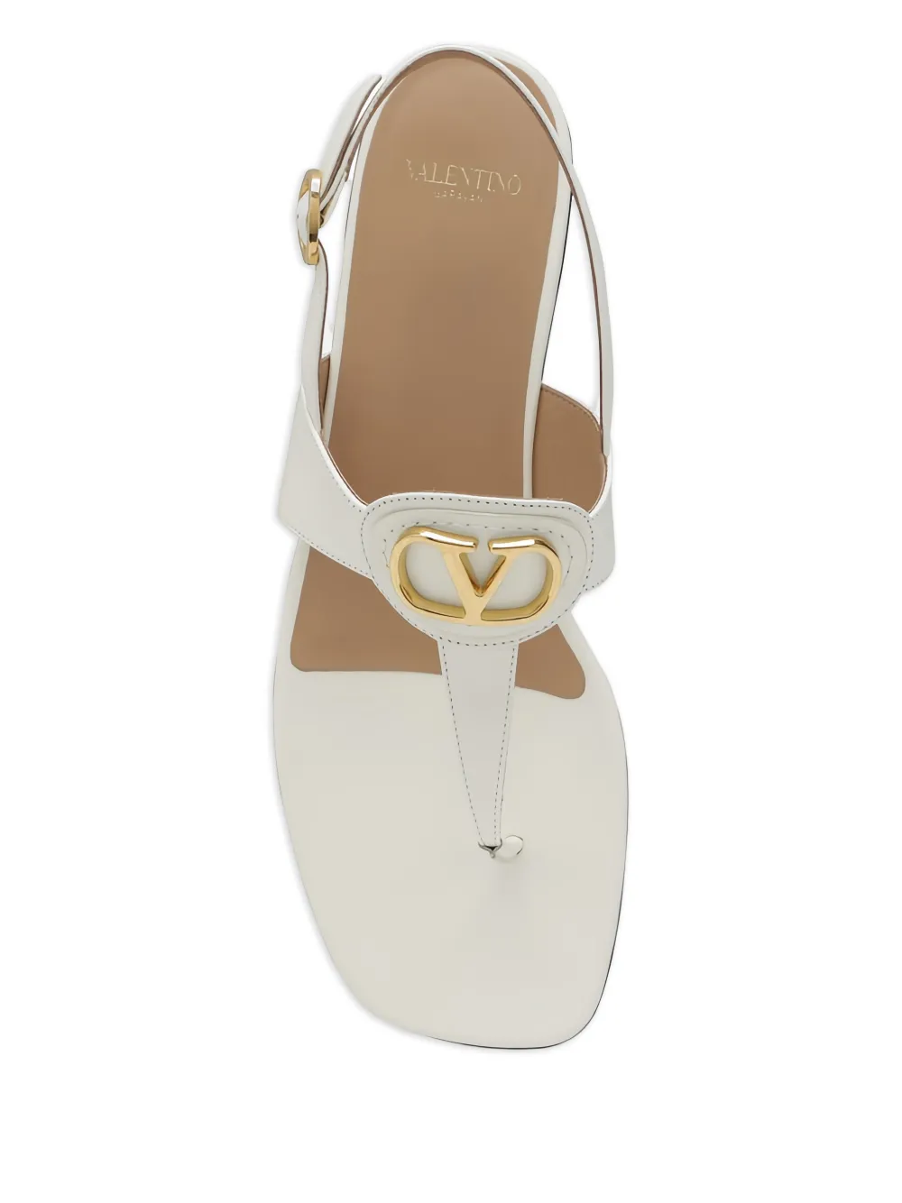 Valentino Garavani logo thong sandals Wit
